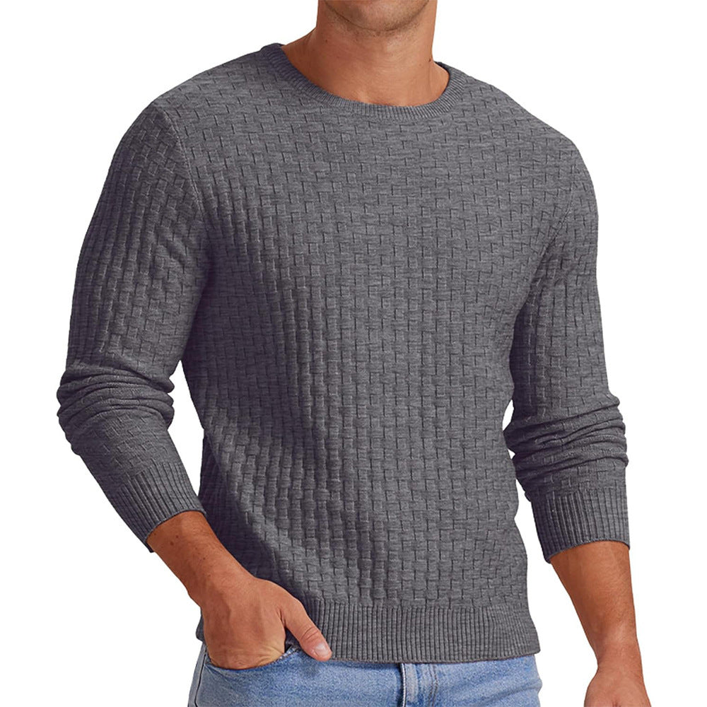Men's Round Neck Pullover Long Sleeve V-neck