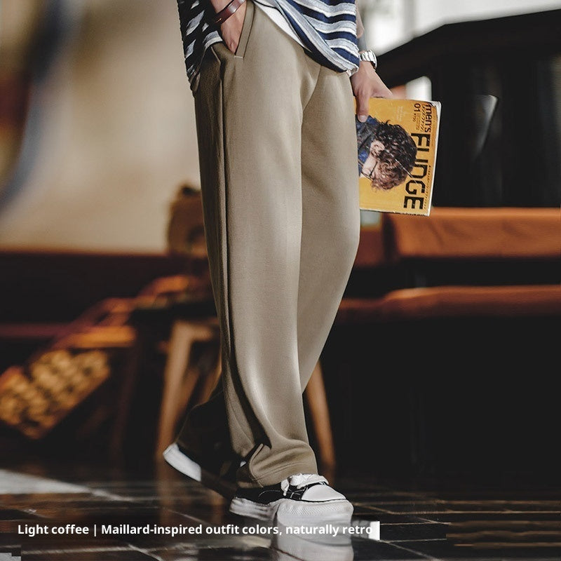 American Casual Air Layer Sweatpants Loose Drooping Anti-wrinkle Elastic Straight