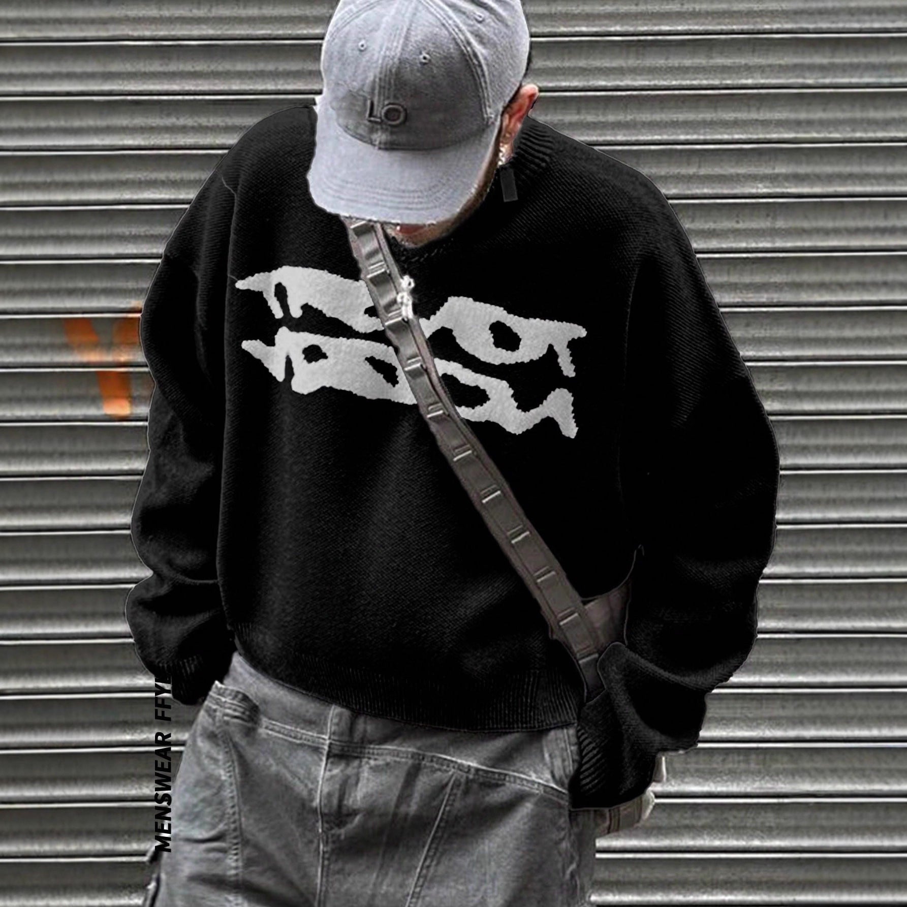 Loose Geometric Jacquard Pullover Knitted Sweater