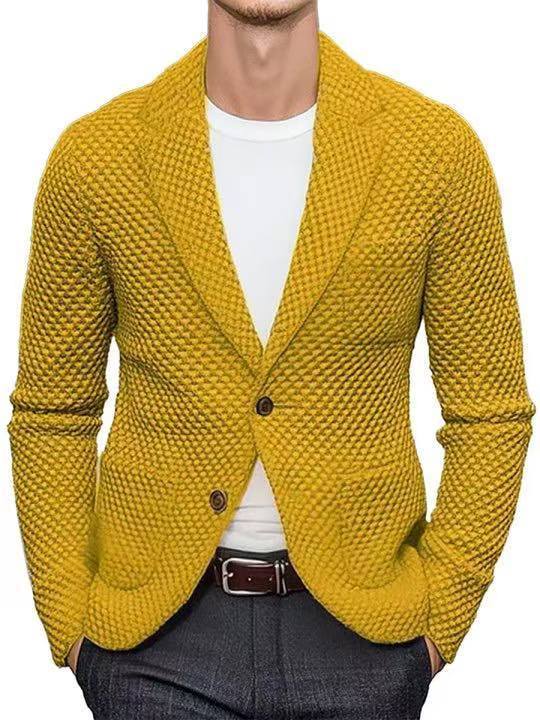 Lapels Suit Casual Knitted Jacket Cardigan Sweater