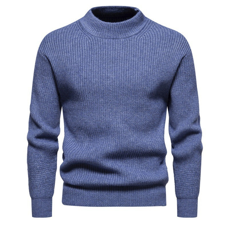 Men's Casual Knitted Solid Color Slim Fit Sweater