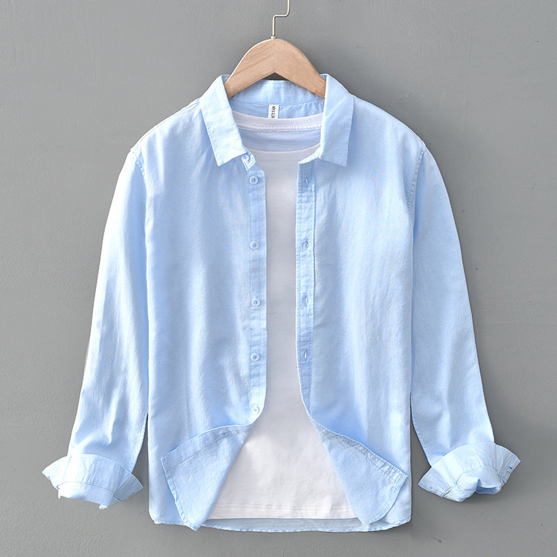 Spring And Summer Cotton Linen Long Sleeve Blouse Boys Niche