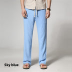 Men's Loose Straight Cotton And Linen Casual Pants