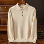 Machine Washable Autumn And Winter Men's Wool Sweater Loose Turn-down Collar