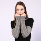 Twist Knit Warm Fingerless Sleeve Arm Cover