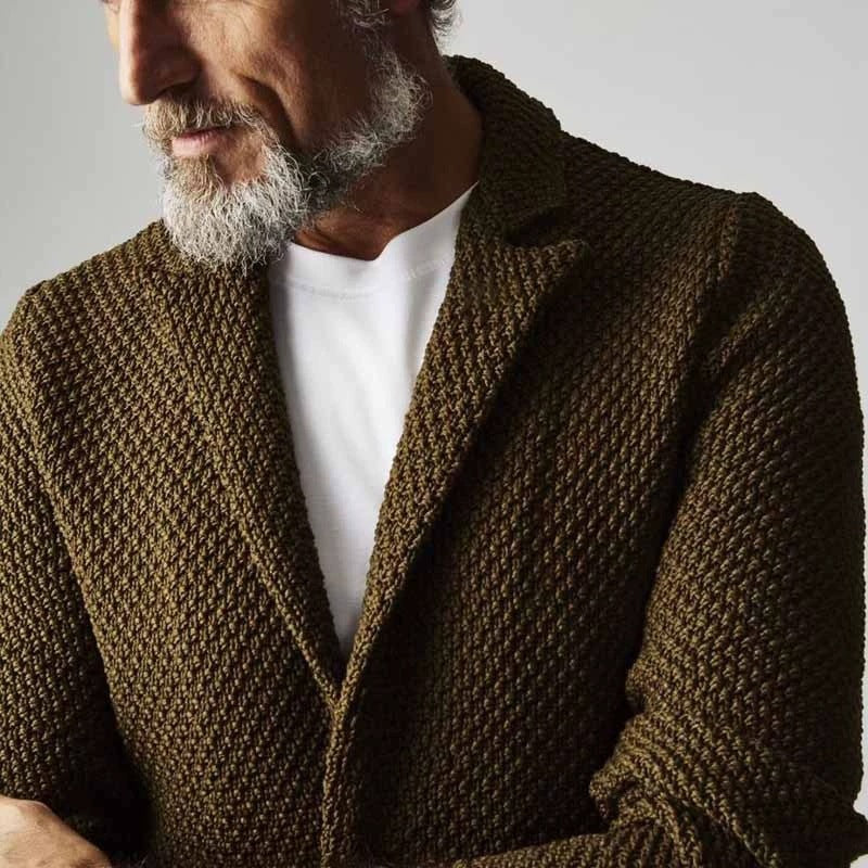 Lapels Suit Casual Knitted Jacket Cardigan Sweater