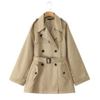 Autumn Elegant Double-breasted Mid-length Trench Coat