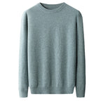 Casual Men's Solid Color Loose Round Neck Wool Sweater
