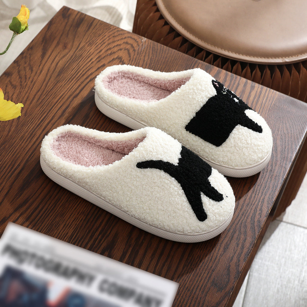 Cotton Slippers Women's Home Winter Animal Embroidery Warm