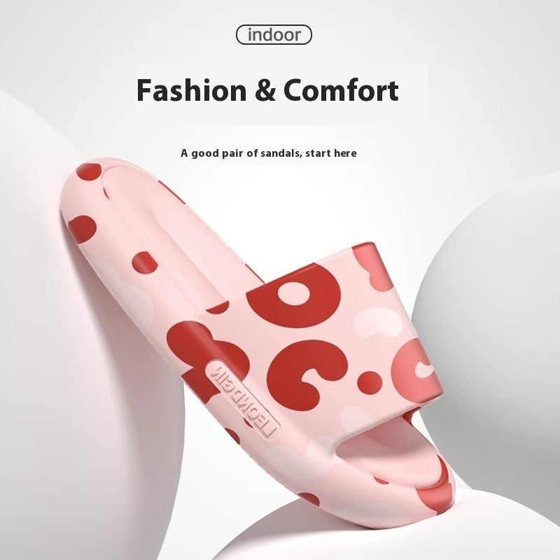 Liangorange Ins Slippers Women's Outdoor All-match Thick Bottom Mute Men