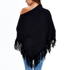 Fringed cloak shawl