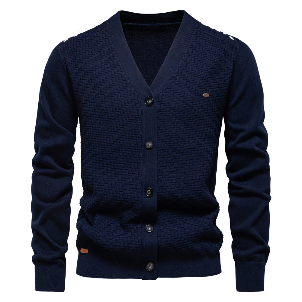 Men's V-neck European And American Coat Cardigan Slim Fit Sweater