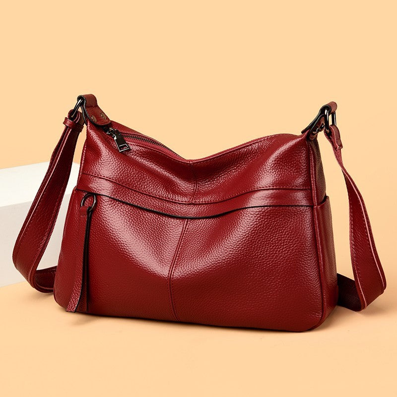 First Layer Leather One-shoulder Crossbody Female European And American Style