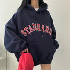 Letter Loose Fleece Printed Top