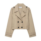 Women's Clothing Double Breasted Short Trench Coat