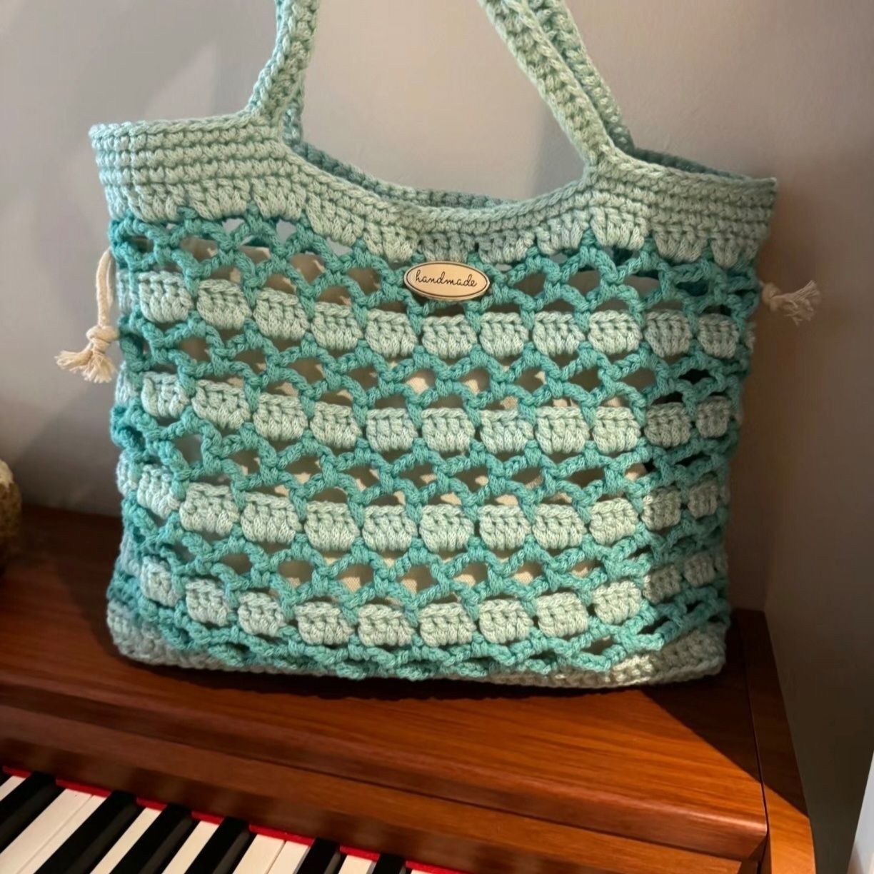 Finished Summer Floral Woven Bag By Hand