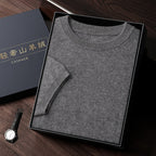 Autumn And Winter Front Line Ready-made Garments Round Neck Short Sleeve Men's Cashmere Sweater