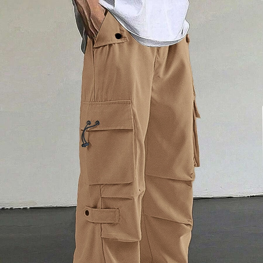 Men's Loose Wide Leg Straight Leg Quick-Dry Casual Trousers