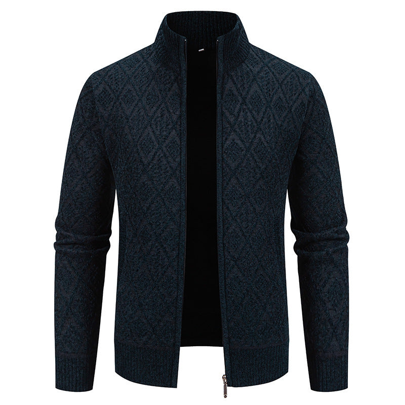 Korean Autumn And Winter Trendy Casual Fashion Stand-up Collar Cardigan Coat Men