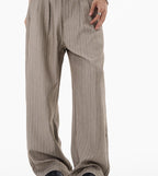 Striped Texture Casual Pants Old Money Style Suit Pants