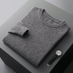 Casual Men's Solid Color Loose Round Neck Wool Sweater