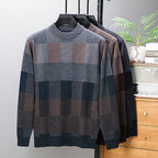 Men's Knitting Sweater Middle-aged Pullover Crew Neck Casual Bottoming Shirt