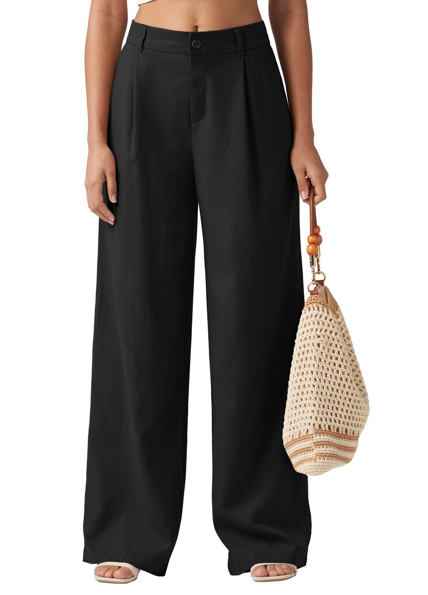 Loose Casual And Comfortable Pocket Straight-leg Pants