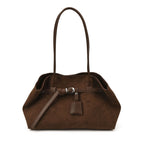 Retro High-grade Matte Large Capacity Tote Bag Suede Shoulder Commuter Bag