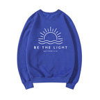 Women's Fleece-lined Crew Neck Sweater Plain Slogan Printing
