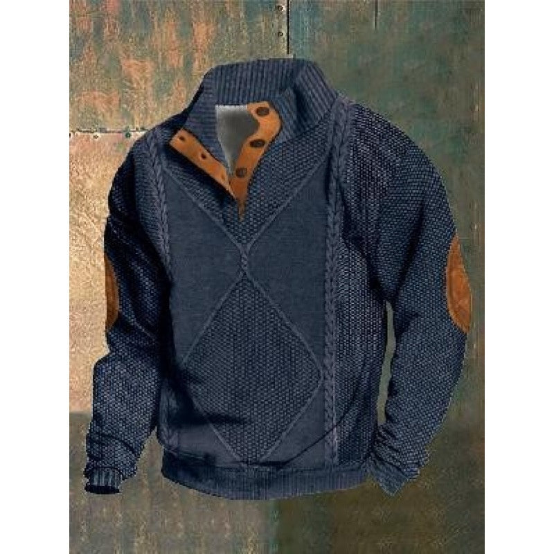 Men's Four-button Long-sleeved Sweater