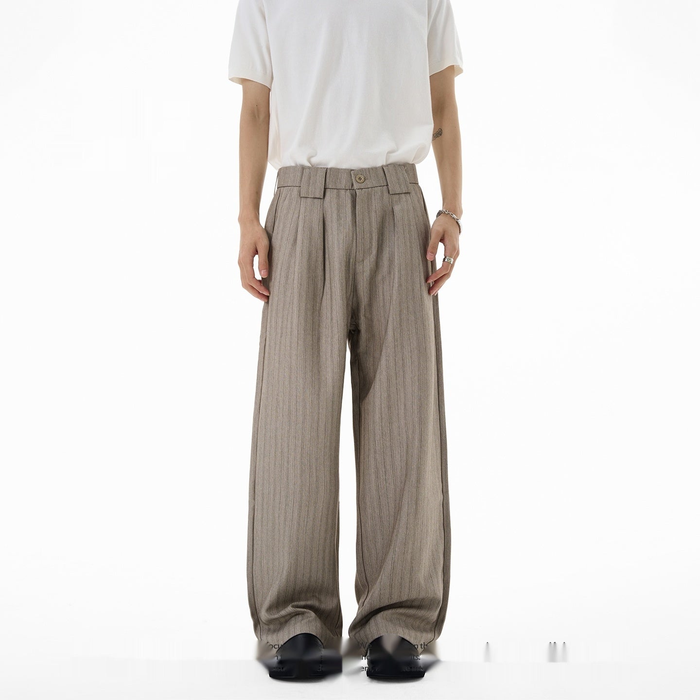 Striped Texture Casual Pants Old Money Style Suit Pants
