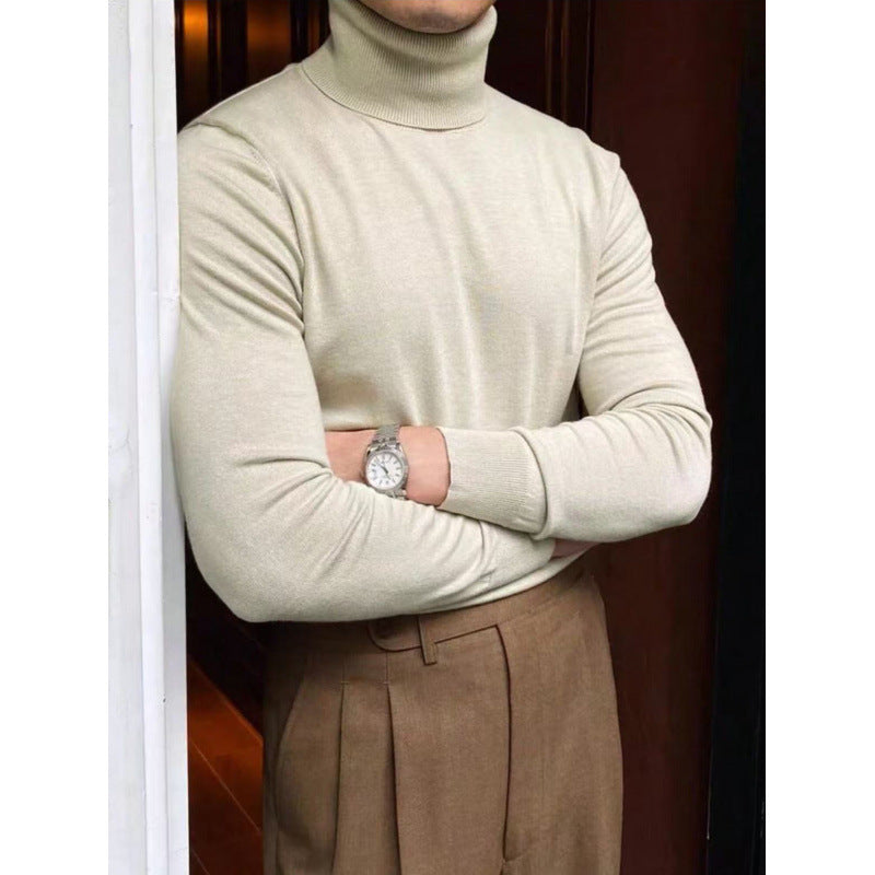 Autumn And Winter Turtleneck Cotton Sweater Male Long Sleeves Inner Wear Men's Knitwear