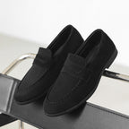 Square Toe Height Increasing Slip-on Loafers Men's Casual Shoes Platform