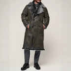 Double-breasted Wide Lapel Long-haired Men's Long Fur Coat