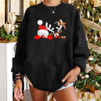 Christmas Elk Pattern Printed Women's Sweater