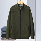 Stand Collar Sweater Coat For Men Fleece Jacket