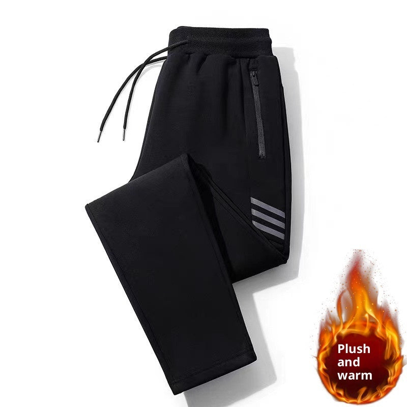 Men's Versatile Straight-leg Casual Cropped Pants Loose With Cuffed Hem