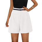 Elastic High Waist Wide Leg Casual Shorts