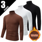 Autumn And Winter Men's Solid Color Versatile High-neck Base Layer Casual Fleece Top