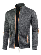 Men's Long Zipper Sweater Sleeve Light Fleece Coat Plus Size