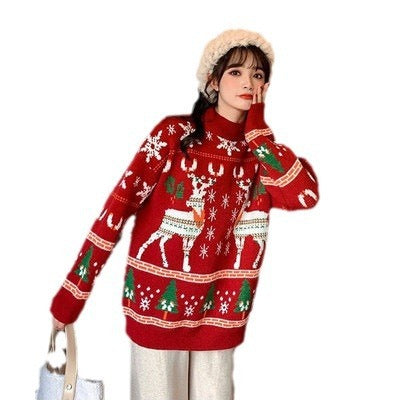 Fashion Christmas Clothes Elk Sweater For Women
