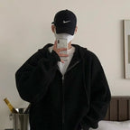 Idle Style Hooded Sweater Coat Men's Loose High Sense