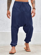 Summer Breathable Cuffed Pants Beach Straight-leg Pants Solid Color