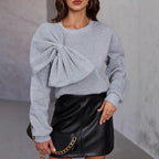 Loose Slimming Bow Long Sleeve Sweater