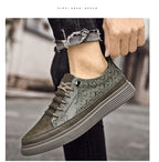 Men's Plus Size Leather Sneakers No-tie Casual