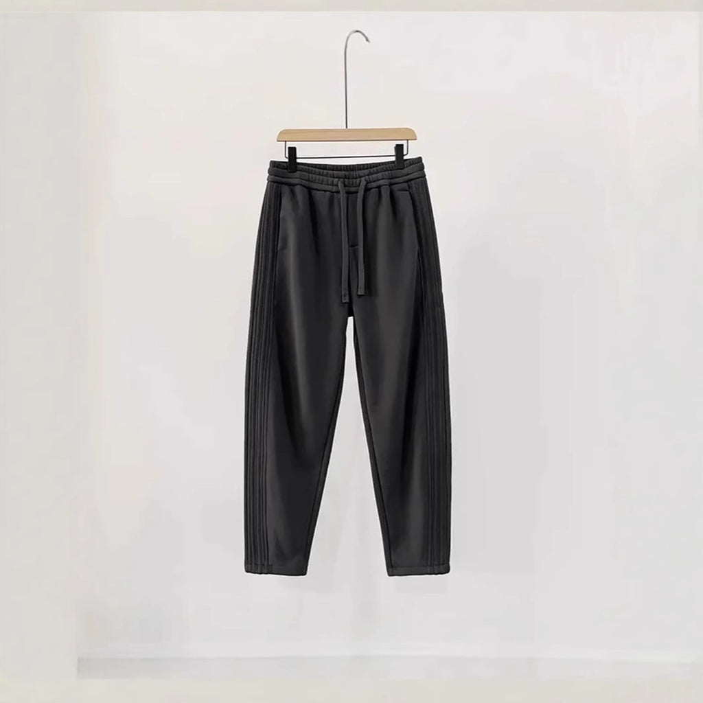 Heavy Industry Pleated Stand Cut Banana Pants Loose Wide Leg Solid Color