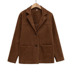 New Suede Texture Loose Casual Long Sleeves Suit Jacket