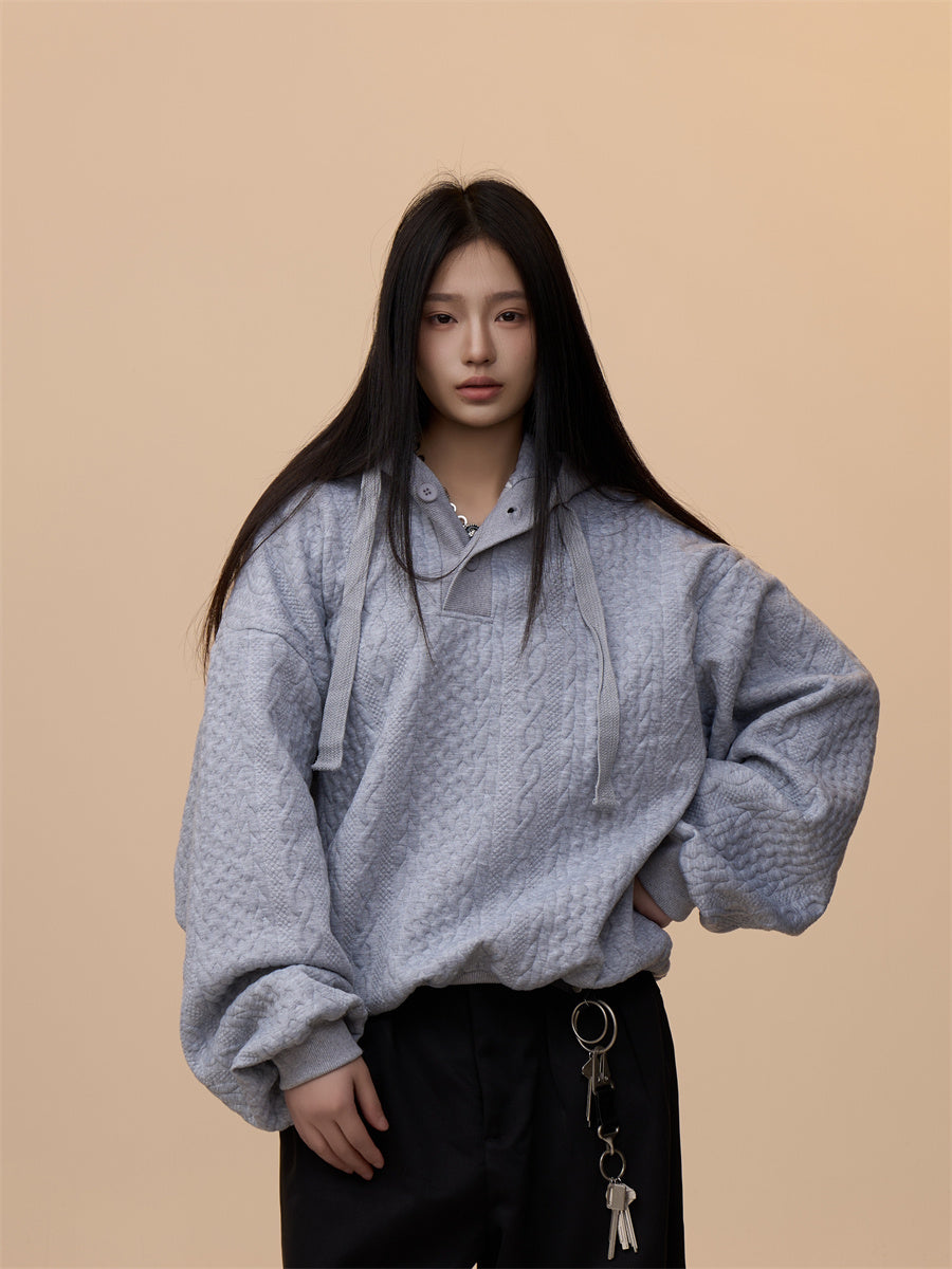 Retro Lazy Twist College Style Hooded Sweater