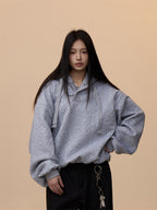 Retro Lazy Twist College Style Hooded Sweater