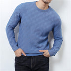 Jacquard Woven Round Neck Sweater Men's Pullover Sweater
